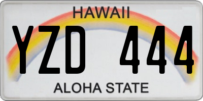 HI license plate YZD444