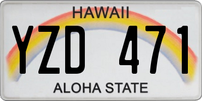 HI license plate YZD471