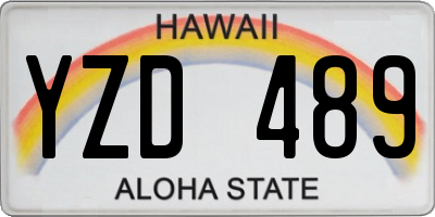HI license plate YZD489