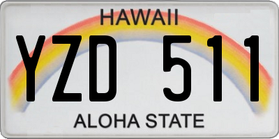 HI license plate YZD511