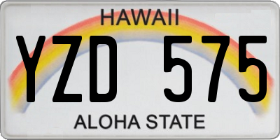 HI license plate YZD575