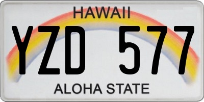 HI license plate YZD577