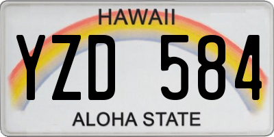 HI license plate YZD584