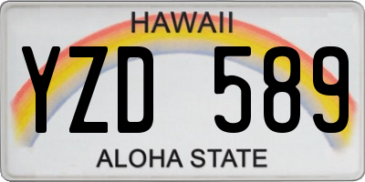 HI license plate YZD589