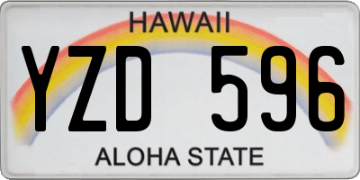 HI license plate YZD596