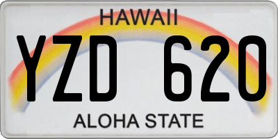 HI license plate YZD620