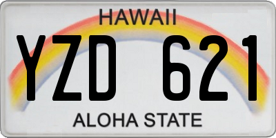 HI license plate YZD621