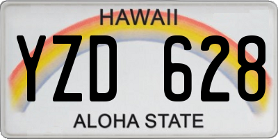 HI license plate YZD628