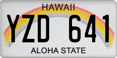 HI license plate YZD641