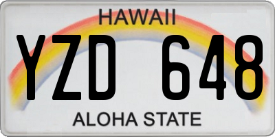 HI license plate YZD648