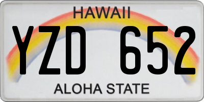 HI license plate YZD652