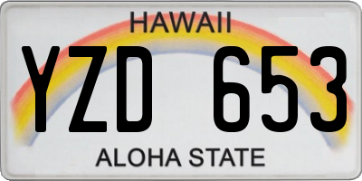 HI license plate YZD653