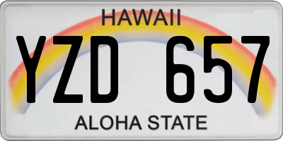 HI license plate YZD657
