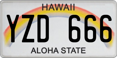 HI license plate YZD666