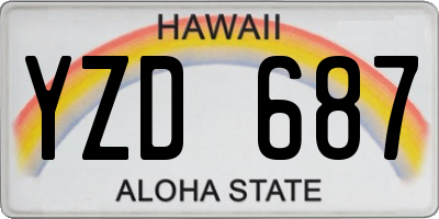 HI license plate YZD687