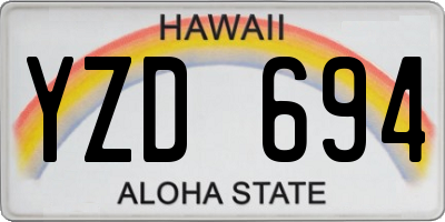 HI license plate YZD694