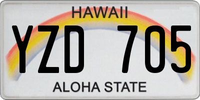 HI license plate YZD705