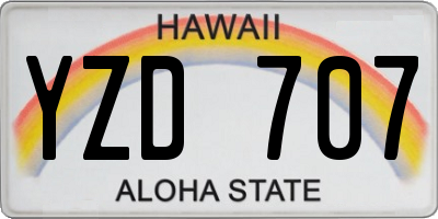 HI license plate YZD707