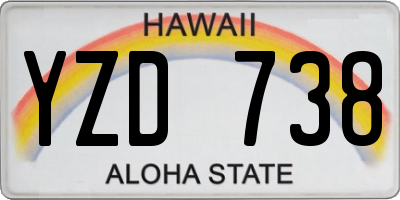 HI license plate YZD738