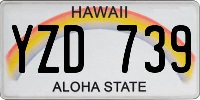 HI license plate YZD739