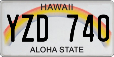 HI license plate YZD740