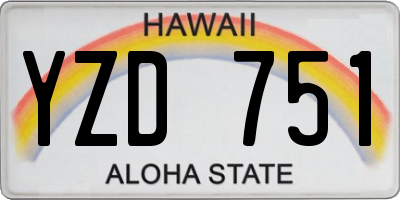 HI license plate YZD751