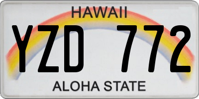 HI license plate YZD772