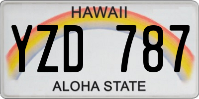 HI license plate YZD787