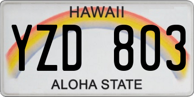 HI license plate YZD803