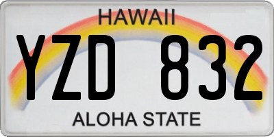 HI license plate YZD832