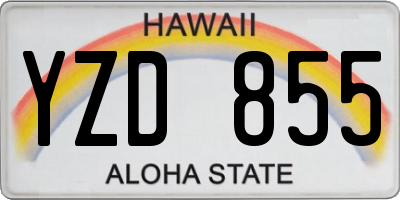 HI license plate YZD855