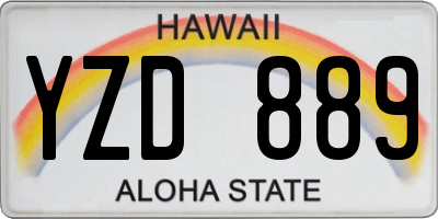 HI license plate YZD889