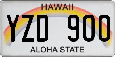 HI license plate YZD900