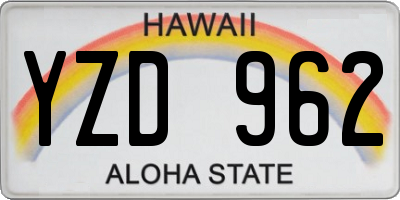 HI license plate YZD962
