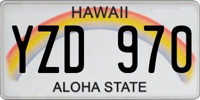 HI license plate YZD970