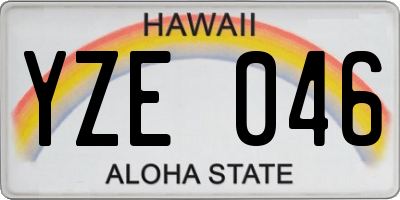 HI license plate YZE046