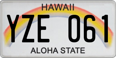 HI license plate YZE061