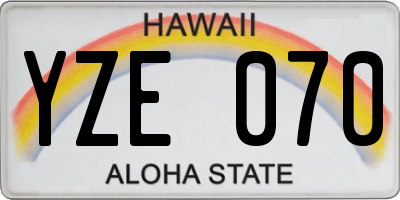 HI license plate YZE070