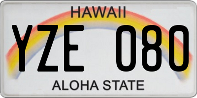 HI license plate YZE080