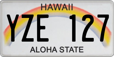 HI license plate YZE127