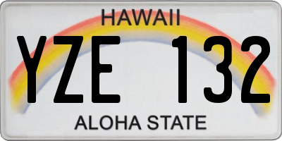 HI license plate YZE132