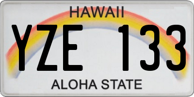HI license plate YZE133
