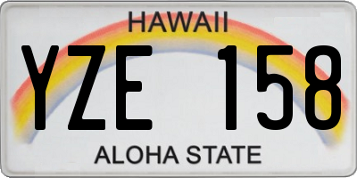HI license plate YZE158
