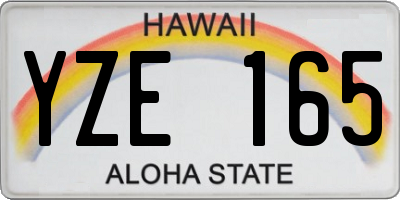 HI license plate YZE165