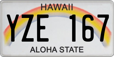 HI license plate YZE167