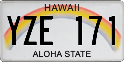 HI license plate YZE171