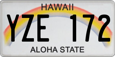 HI license plate YZE172