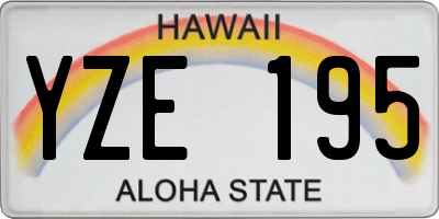 HI license plate YZE195