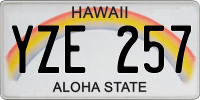 HI license plate YZE257