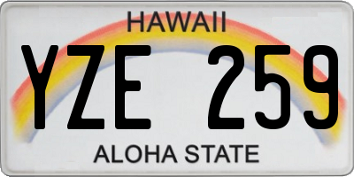 HI license plate YZE259